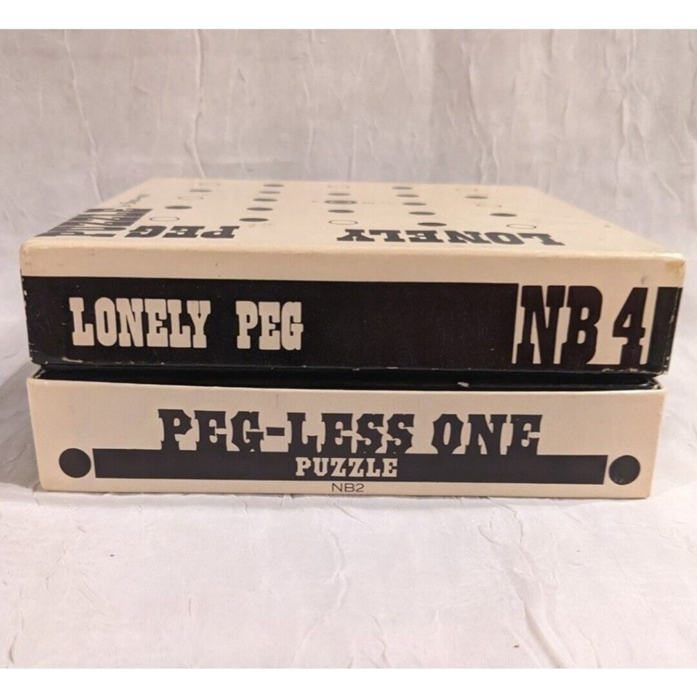 Lot of 2 Skor Mor Vintage Puzzle Games Peg Lonely Less One Board NB2 NB4 Box